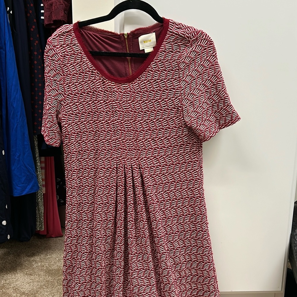 Maroon Anthropologie dress. Size medium.